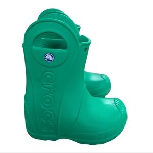 Crocs Kids Handle-It Rain Boots Green Size 7